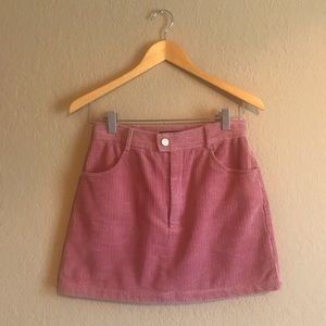 Kendall & Kylie Pink Corduroy Skirt (Pacsun)